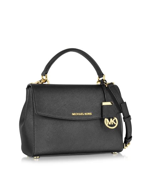 michael kors black satchel logo|Michael Kors black purse small.